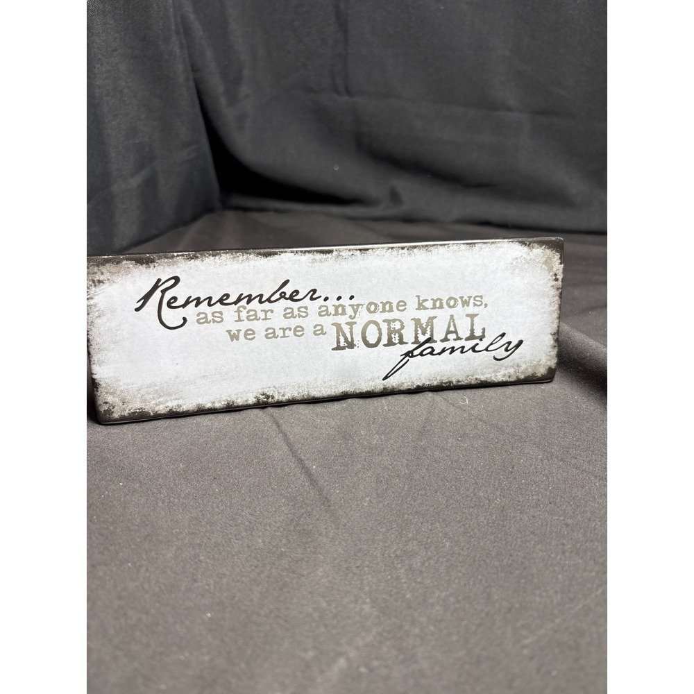 Carson Home Accents Normal Family Humorous Tabletop Block Sign 58516 Distressed